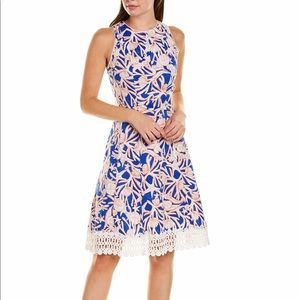 NWT Donna Morgan Lace A-Line Dress in Cobalt Pea